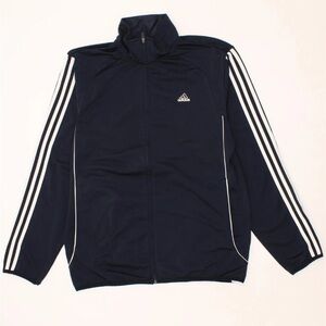 Adidas Men's Navy Jacket with White Stripes